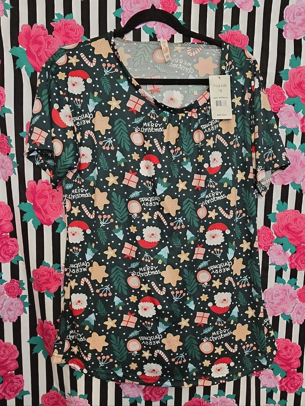 Lorie & Liza Christmas Print Short Sleeve